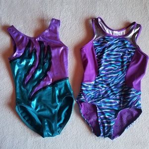 Medium Purple/Teal Gymnastics Leotard Bodysuits